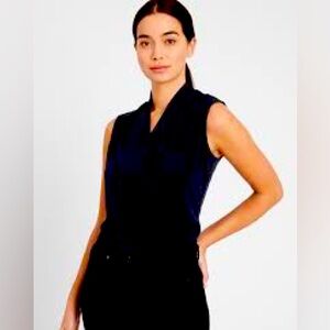 Banana Republic Black Wrap Style Sleeveless Top. US S.